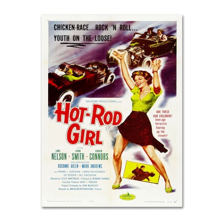 Vintage Apple Collection 'Hot Rod Girl' Canvas,14x19